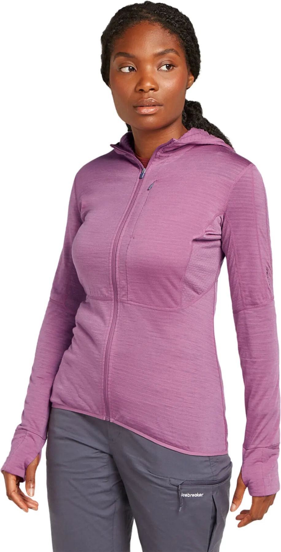 200 RealFleece Descender Merino Blend Long Sleeve Zip Hoodie - Women's|-|Women Merino 200 Realfleece™ Descender Long Sleeve Zip Hoodie sold by Altitude Sports