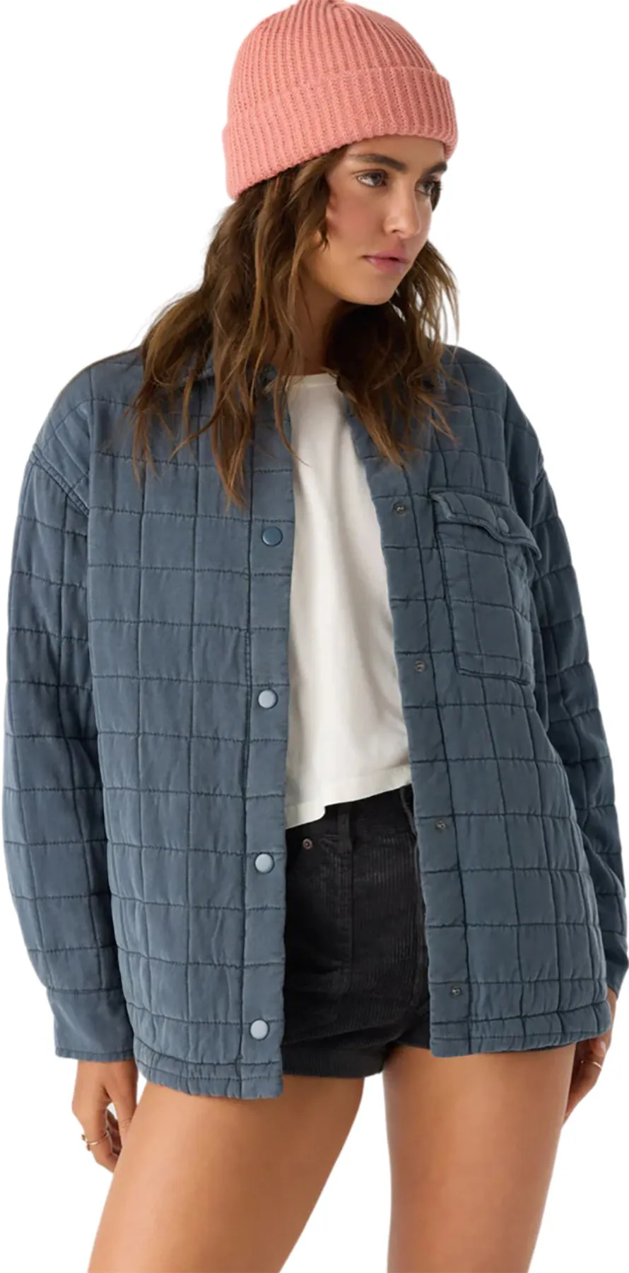 Rya Oversized Fit Quilted Front Snap Buttons Jacket - Women's|-|Manteau à boutons-pression à l'avant matelassé et coupe ample Rya - Femme sold by Altitude Sports product image thumbnail 3