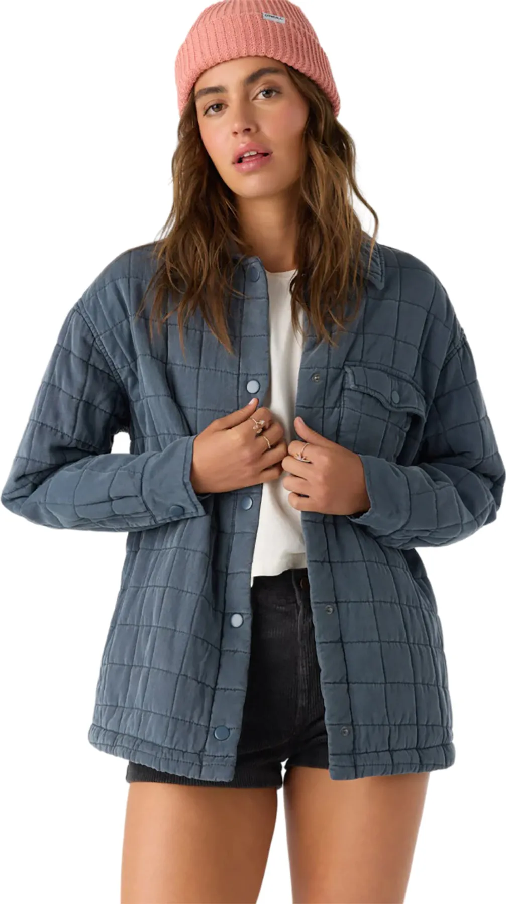 Rya Oversized Fit Quilted Front Snap Buttons Jacket - Women's|-|Manteau à boutons-pression à l'avant matelassé et coupe ample Rya - Femme sold by Altitude Sports