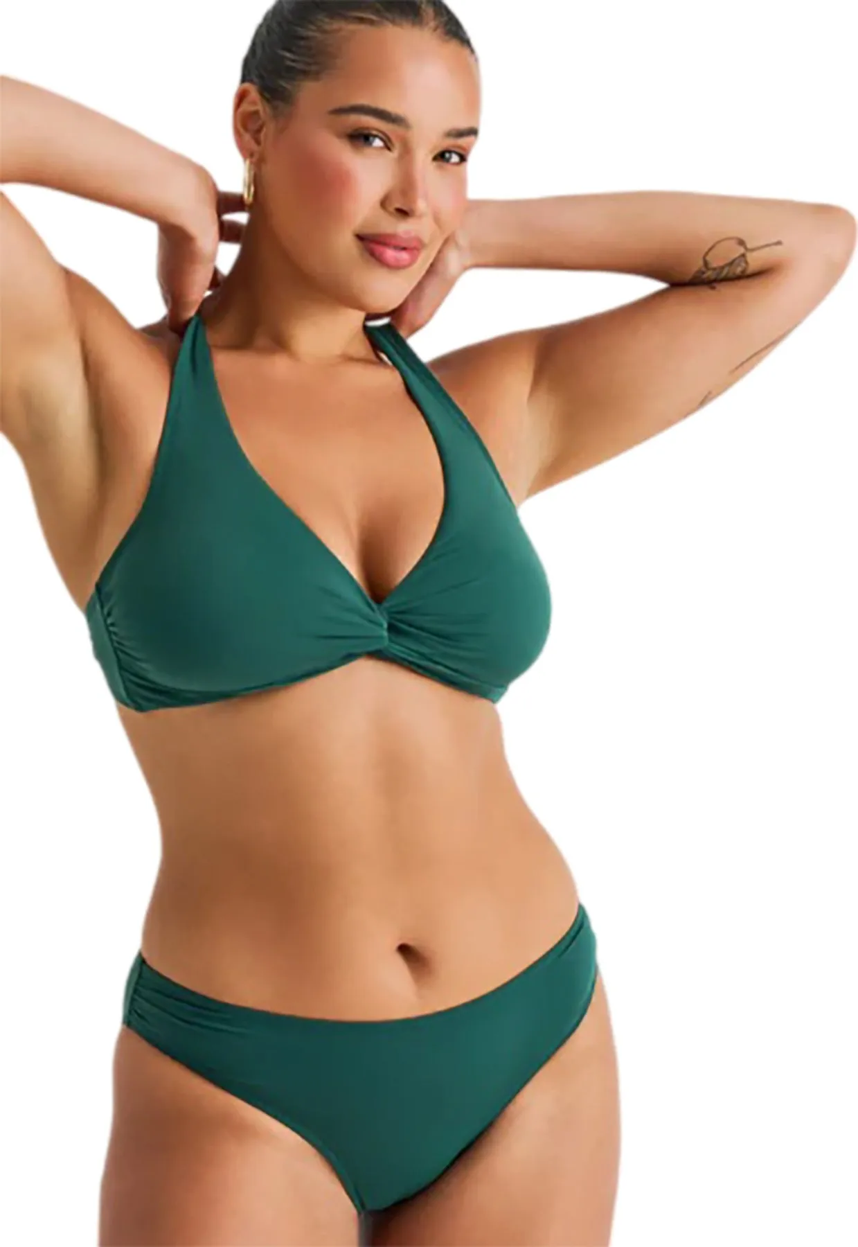 Front Twist D-Cup Crop Bikini Top - Women's|-|Haut de bikini écourté torsadé sur le devant bonnet D - Femme sold by Altitude Sports product image thumbnail 2