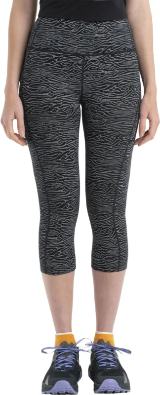 Merino Fastray High Rise 3/4 Tights Topo Lines - Women's|-|Collant 3/4 taille haute Fastray en mérinos Topo Lines - Femme sold by Altitude Sports