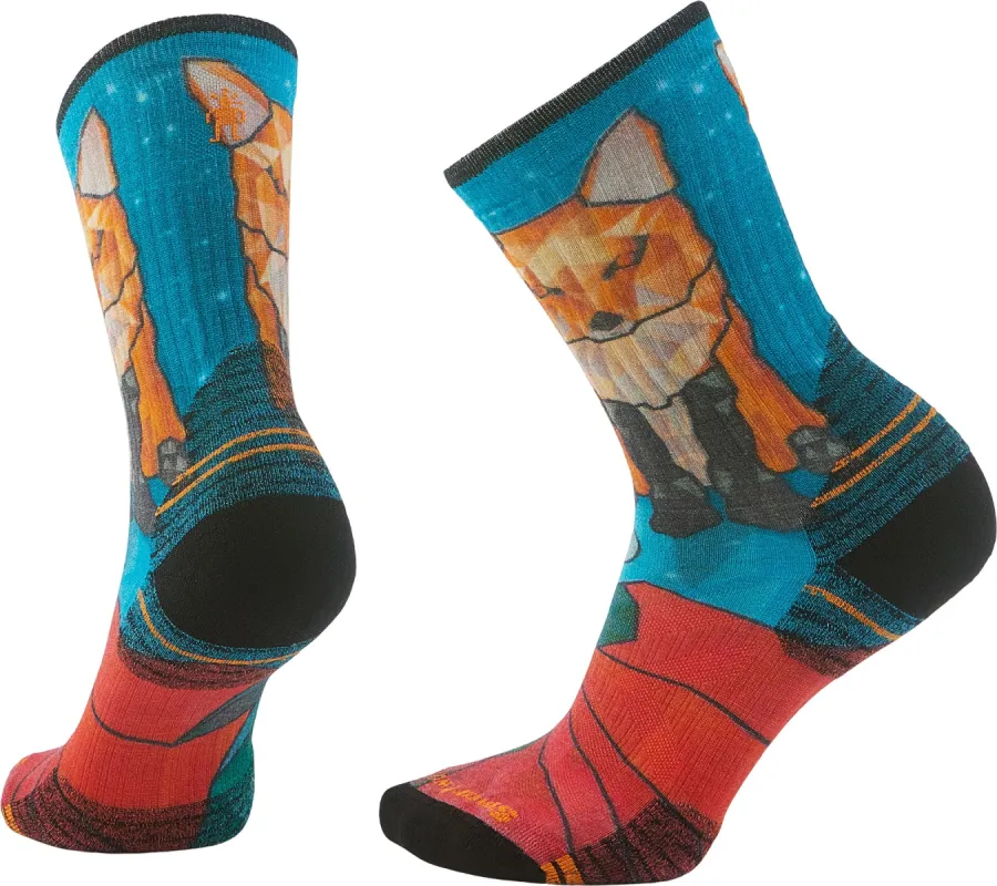 Hike Targeted Cushion Geo Fox Print Crew Socks - Women's|-|Chaussettes mi-mollet de randonnée à coussin ciblé avec imprimé Geo Fox - Femme sold by Altitude Sports