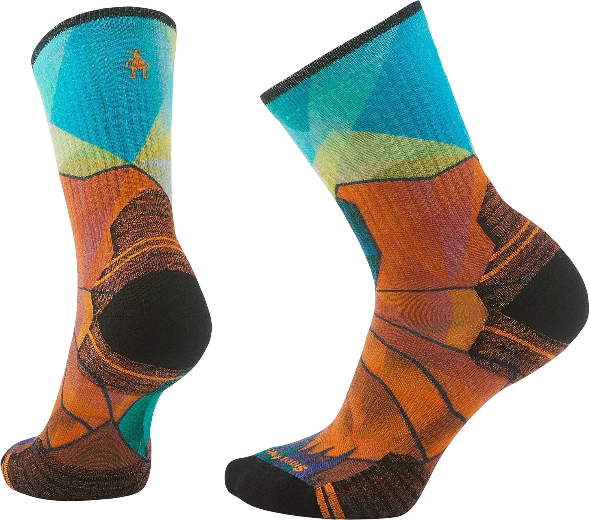 Hike Targeted Cushion Mountain Prism Print Crew Socks - Women's|-|Chaussettes mi-mollet de randonnée à coussin ciblé avec imprimé Mountain Prism - Femme sold by Altitude Sports