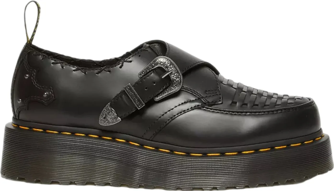 Ramsey Woven Smooth Leather Platform Creepers Shoes - Unisex|-|Souliers creepers à plateforme en cuir lisse tressé Ramsey - Unisexe sold by Altitude Sports