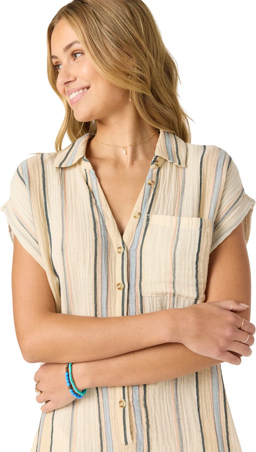 Kamilla Stripe Woven Romper - Women's|-|Combi-short tissée à rayures Kamilla - Femme sold by Altitude Sports product image thumbnail 4