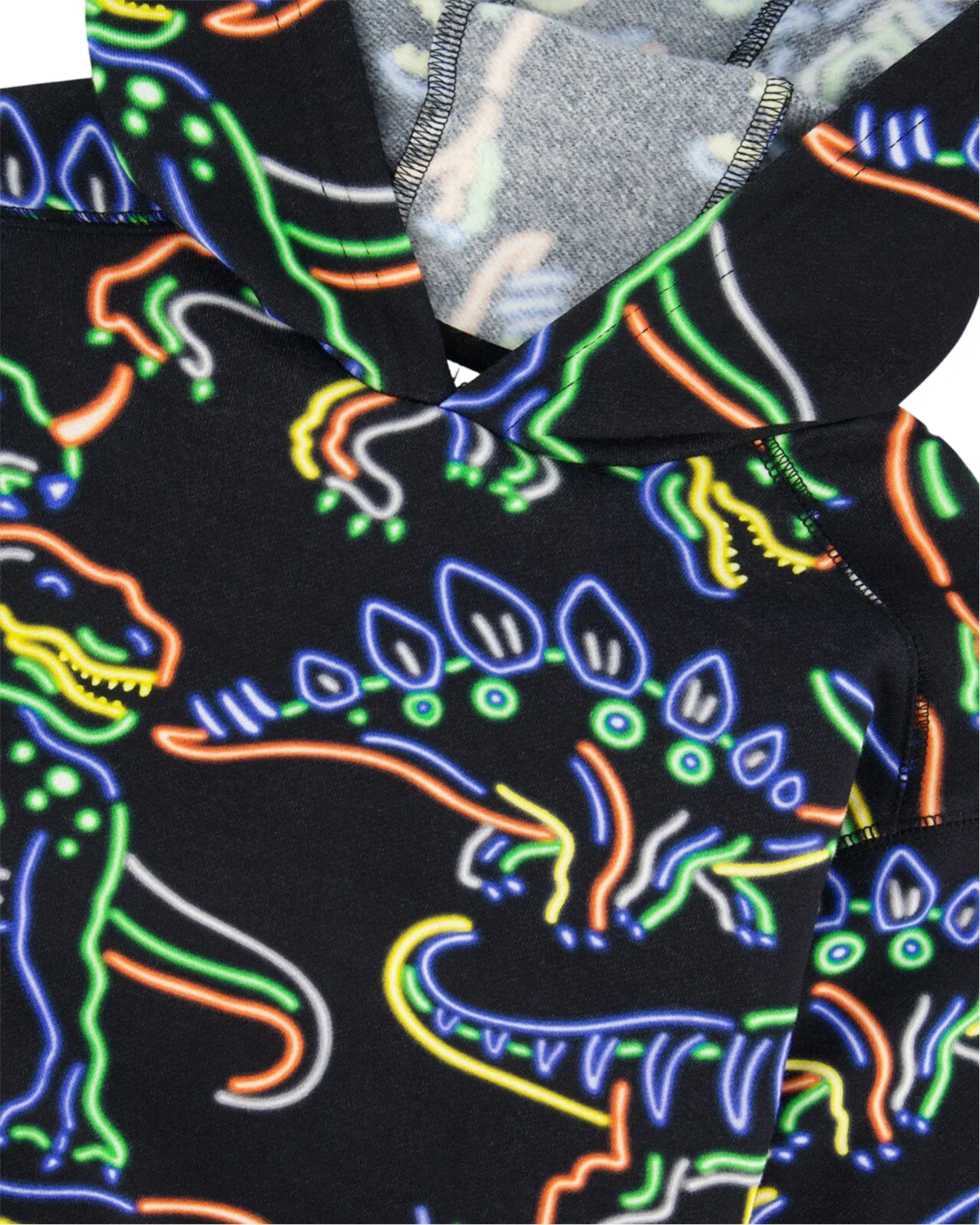 Printed Neon Dino Fleece Hooded Sweatshirt - Little Boy|-|Chandail en molleton à capuchon à imprimé de dinosaures néon - Petit garçon sold by Altitude Sports product image thumbnail 5