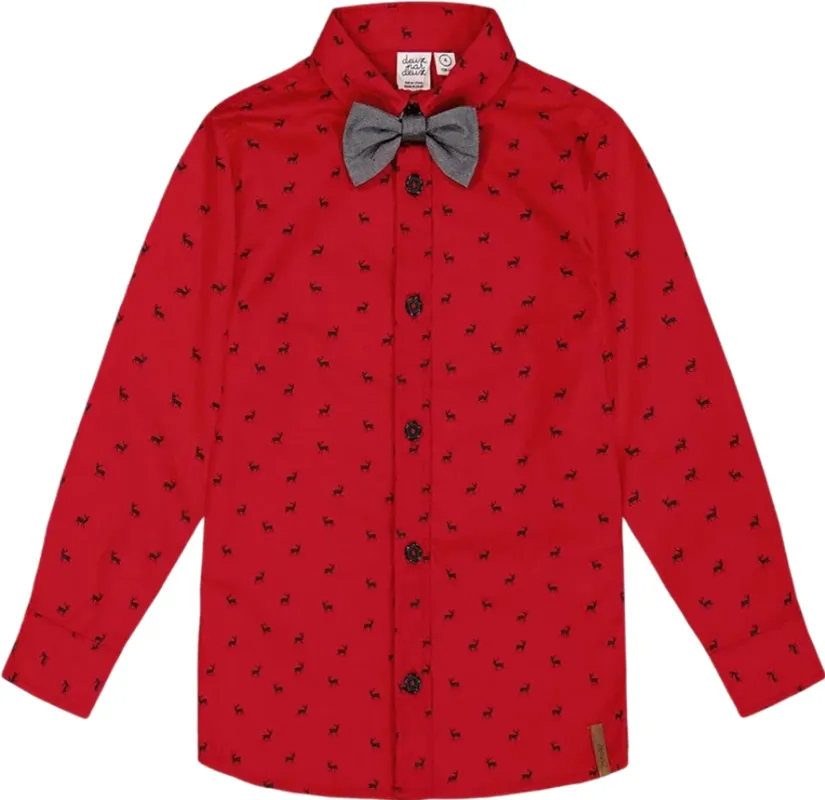Printed Shirt with Bow Tie - Big Boy|-|Chemise imprimée avec noeud - Grand garçon made by deux par deux