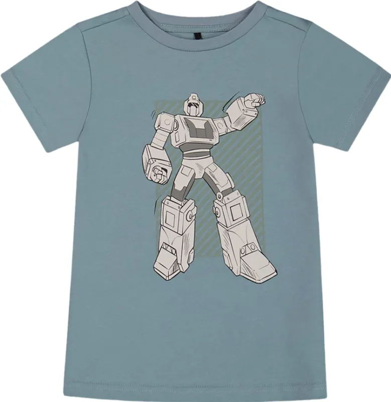 Robot Organic Cotton Graphic T-Shirt - Little Boy|-|T-shirt à imprimé en coton biologique Robot - Petit garçon made by deux par deux