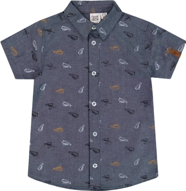 Printed Chambray Short Sleeve Shirt - Big Boy|-|Chemise à manches courtes en chambray imprimé - Grand garçon sold by Altitude Sports