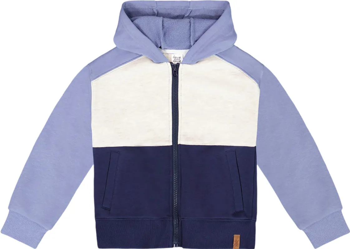 French Terry Color Block Full Zip Hoodie Sweatshirt - Big Boy
|-|Chandail à capuchon zippé en éponge française à couleurs contrastantes - Grand garçon made by deux par deux