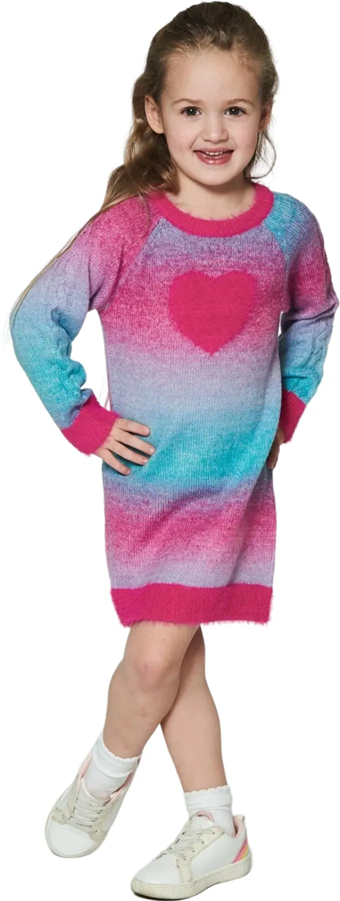 Knit Dress with Heart Gradient - Big Girl|-|Robe en tricot dégradé avec coeur - Grande Fille sold by Altitude Sports product image thumbnail 3