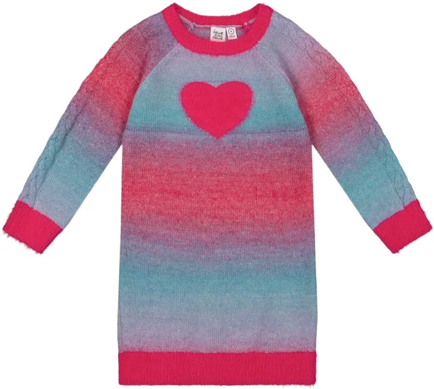 Knit Dress with Heart Gradient - Big Girl|-|Robe en tricot dégradé avec coeur - Grande Fille sold by Altitude Sports