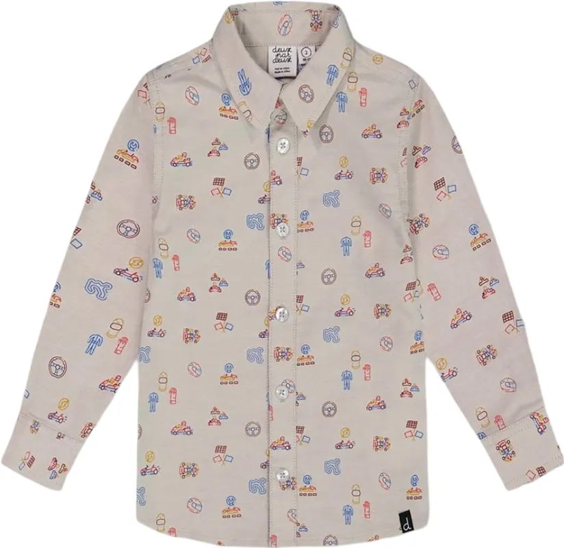 Printed Cars Chambray Shirt - Little Boy|-|Chemise en chambray à imprimé de voitures - Petit garçon sold by Altitude Sports