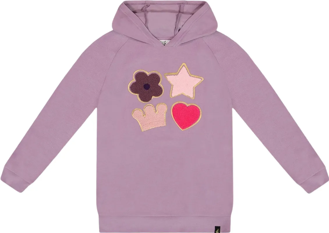 Super Soft Brushed Jersey Hooded Tunic with Appliques - Big Girl|-|Tunique à capuchon super douce en jersey brossé avec appliques - Grande fille made by deux par deux