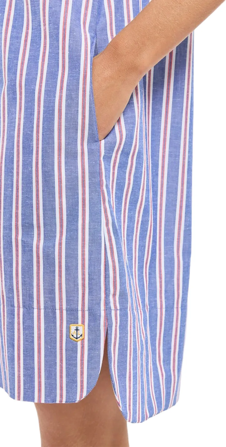 Striped Cotton and Linen Shirt Dress - Women's|-|Robe chemise rayée en coton et lin - Femme sold by Altitude Sports product image thumbnail 3