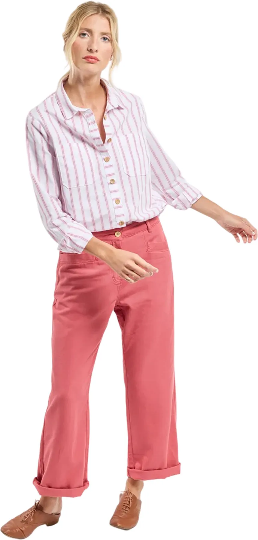 Striped Cotton and Linen Shirt - Women's|-|Chemise rayée en coton et lin - Femme sold by Altitude Sports