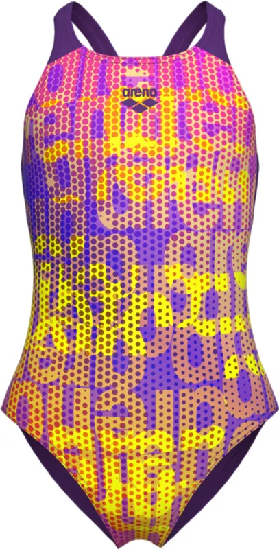Multi Colours V Back Swimsuit - Girls|-|Maillot de bain dos en V Multi Colours - Fille made by Altitude Sports