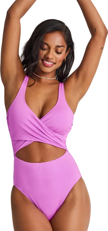 High Leg Wrap One-Piece Swimwear - Women's|-|Maillot de Bain Une-pièce Wrap échancré - Femme made by Everyday Sunday