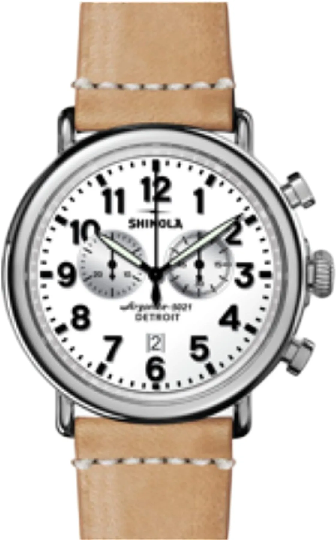 The Runwell Chrono Camel Leather Strap Watch 47mm |-|Montre à bracelet en cuir camel The Runwell Chrono 47 mm sold by Altitude Sports