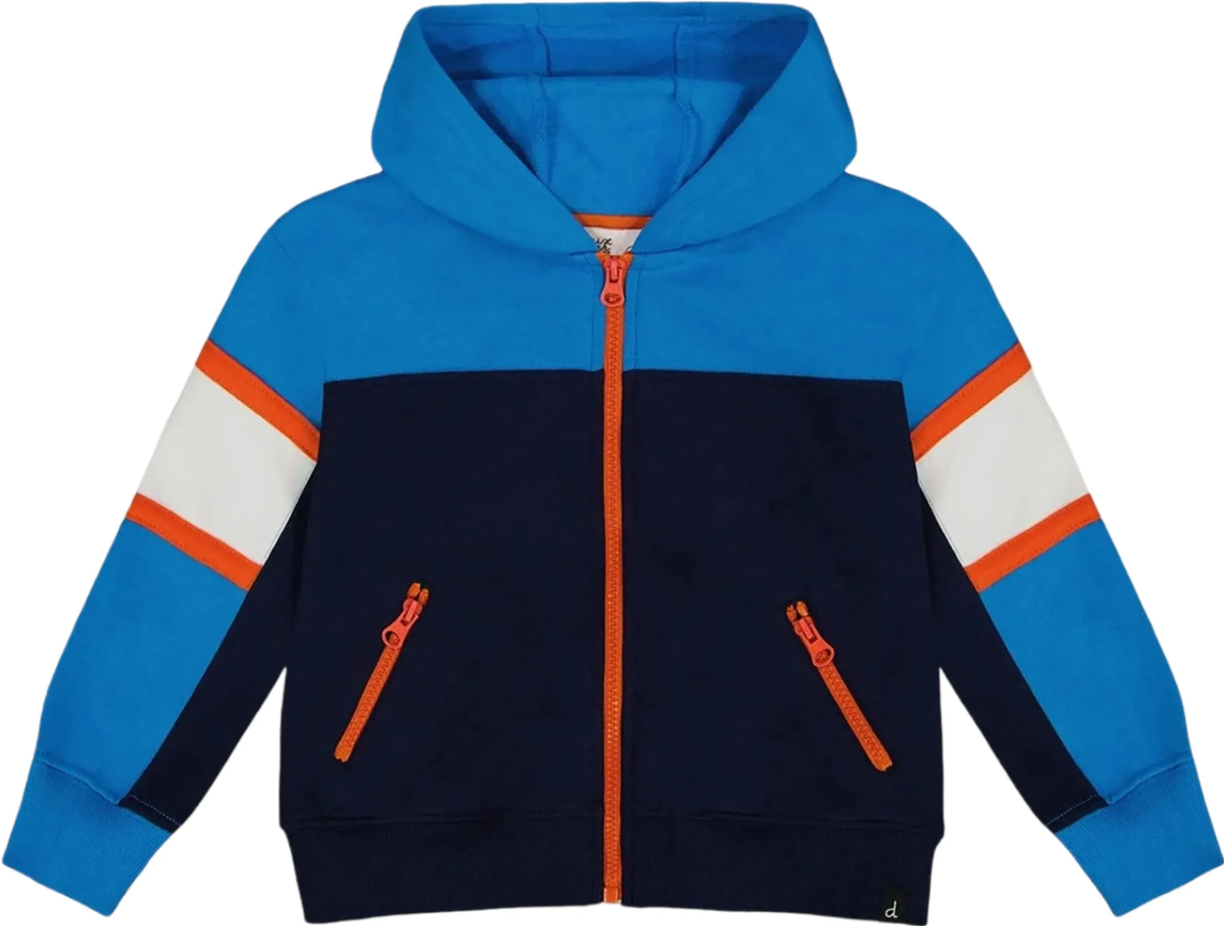 Full Zip Colorblock Navy Hooded Fleece Sweatshirt - Little Boy|-|Chandail en molleton à capuchon et à glissière pleine longueur Colorblock Navy - Petit garçon sold by Altitude Sports