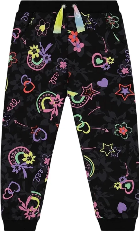 Printed Rainbow Hearts Jogger - Little Girl|-|Pantalon de jogging à imprimé d’arc-en-ciel et de coeurs - Petite fille made by deux par deux