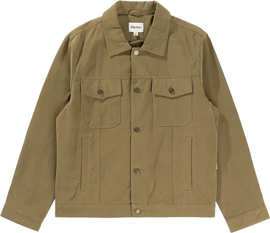 Brushed Twill Trucker Jacket - Men's|-|Manteau de camionneur en sergé brossé - Homme made by Rhythm.