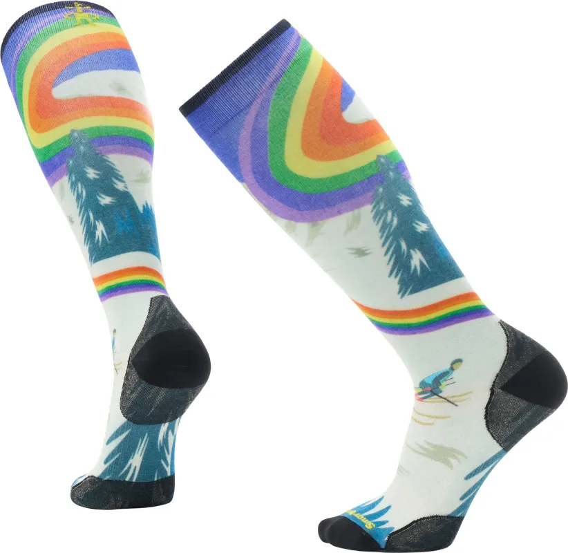 Chaussette de contention imprimée sous-genou Rainbow Trails|-|Ski Rainbow Trails Print Over The Calf Socks made by Smartwool