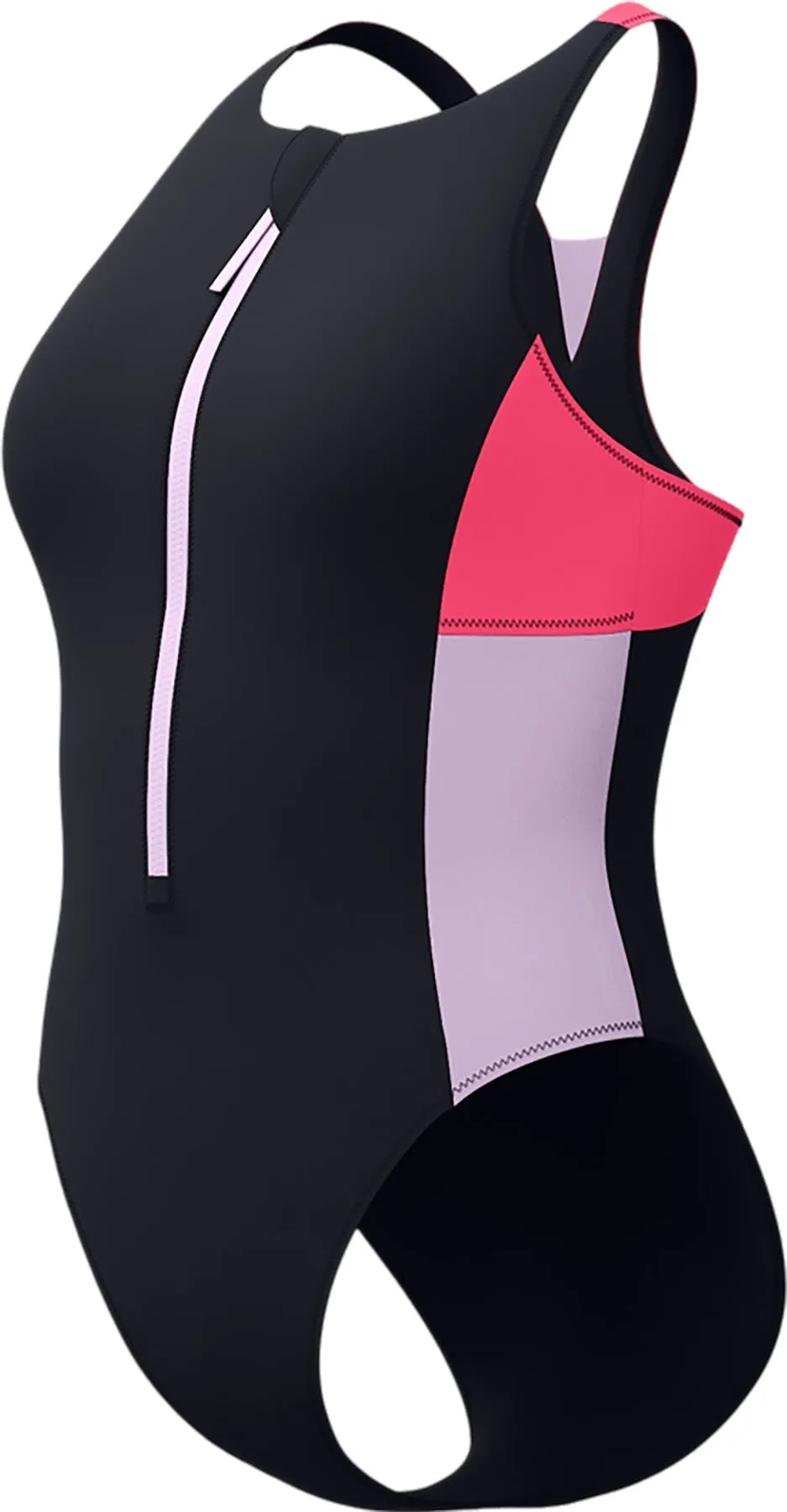 Colorblock Zip One Piece Swimsuit - Women's|-|Maillot de bain une pièce zippé à couleurs contrastantes - Femme sold by Altitude Sports product image thumbnail 4