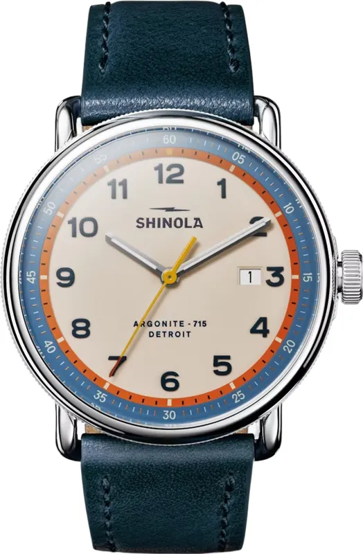 Canfield Model C65 3HD 43mm Navy Leather Strap Watch - Unisex|-|Montre Canfield Model C65 3HD 43mm Navy Leather Strap - Unisexe sold by Altitude Sports