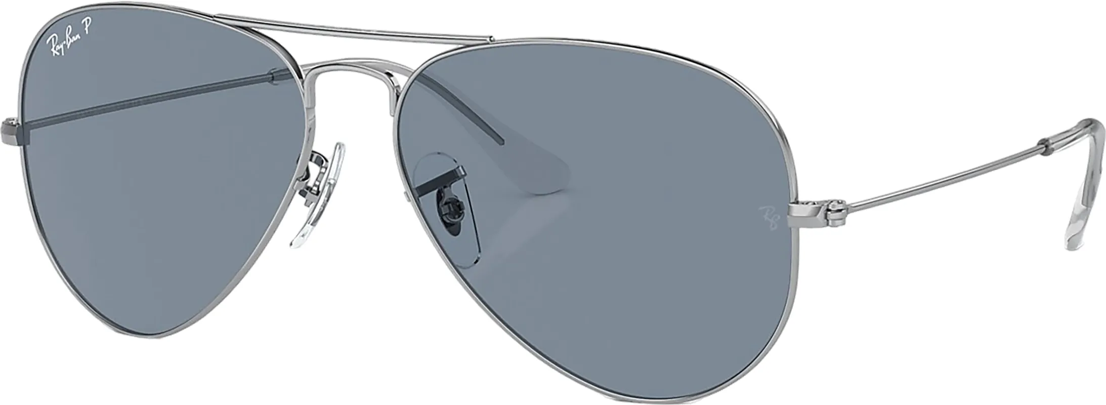 Aviator Mirror Polarized Sunglasses - Polished Silver - Grey Lens - Unisex|-|Lunettes de soleil polarisées Aviator Mirror - Polished Silver - Verres Grey - Unisexe made by Ray-Ban