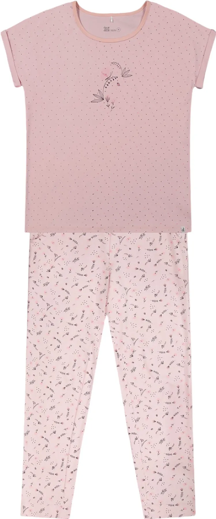 Flowers Printed Organic Cotton Two-Piece Pajama Set - Girl|-|Ensemble de pyjama deux-pièces imprimé à petites fleurs en coton biologique - Fille sold by Altitude Sports