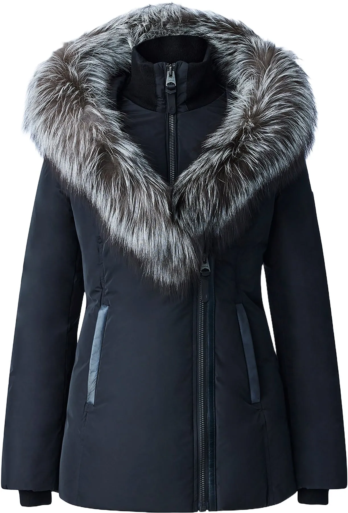 Adali Down Coat With Silver Fox Fur Signature Mackage Collar - Women's|-|ADALI Manteau en duvet avec col signature Mackage en fourrure de renard argenté - Femme sold by Altitude Sports