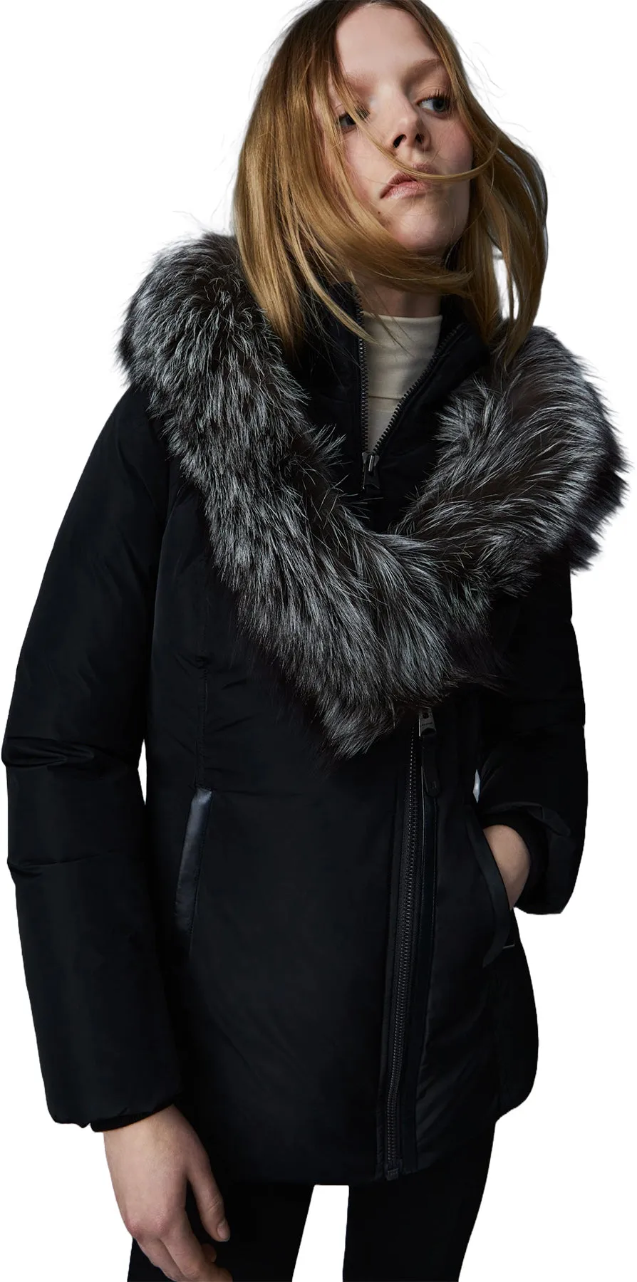 Adali Down Coat With Silver Fox Fur Signature Mackage Collar - Women's|-|ADALI Manteau en duvet avec col signature Mackage en fourrure de renard argenté - Femme sold by Altitude Sports product image thumbnail 3