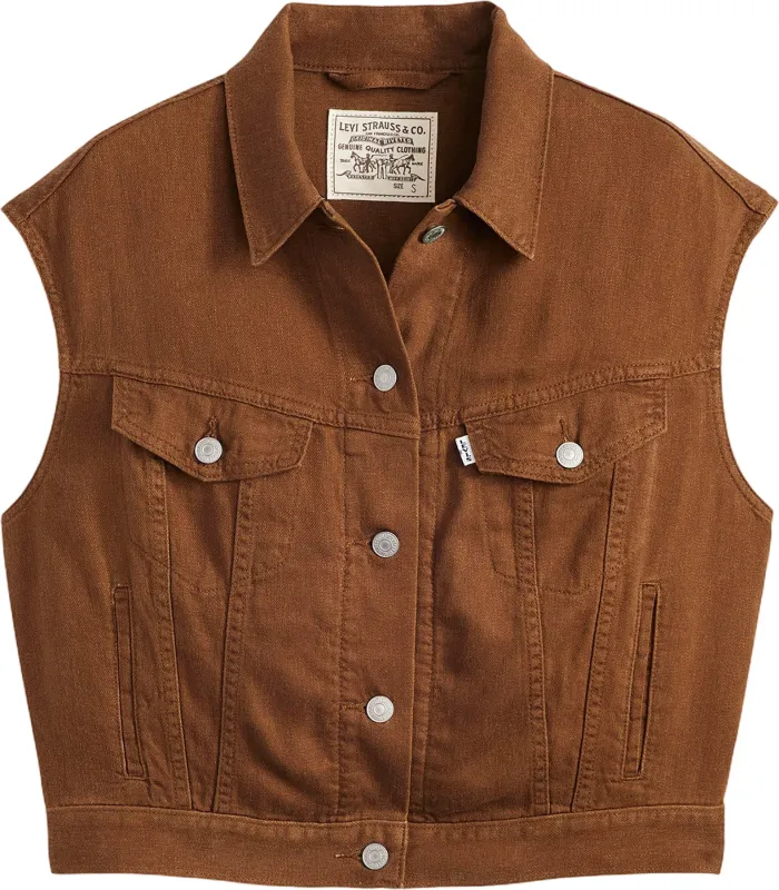 90s Shrunken Linen Blend Lightweight Vest - Women's|-|Veste léger en mélange de lin rétréci années 90 - Femme sold by Altitude Sports