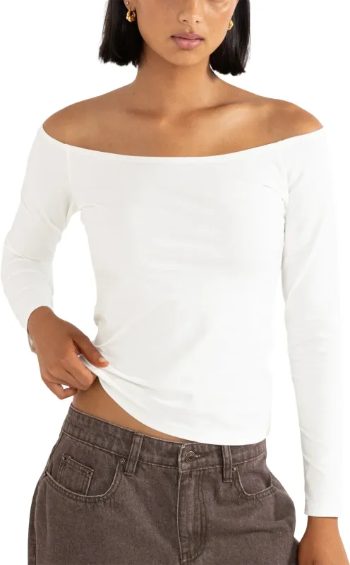 Iris Off Shoulder Long Sleeve Jersey Top - Women's|-|Haut jersey à manches longues et épaules dénudées Iris - Femme made by Rhythm.
