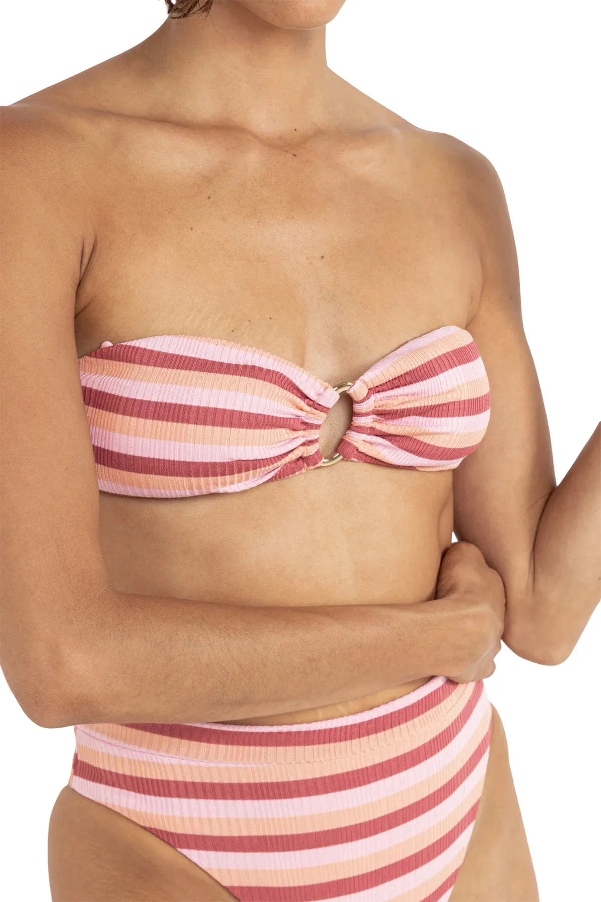 Ibiza Stripe Rib Bandeau Swim Top - Women's|-|Haut de bain bandeau côtelé à rayures Ibiza - Femme sold by Altitude Sports product image thumbnail 3