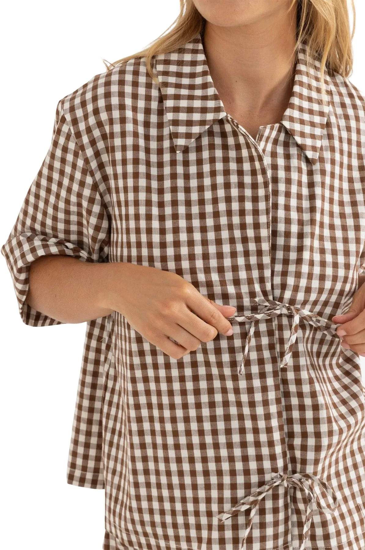 Birdie Gingham Tie Front Top - Women's|-|Haut à nouer à l’avant à carreaux vichy Birdie - Femme sold by Altitude Sports product image thumbnail 3