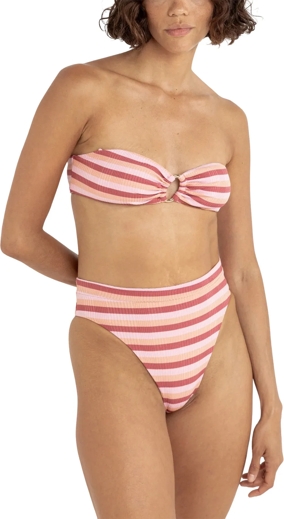 Ibiza Stripe Rib Hi-Waist Swim Bottom - Women's|-|Bas de bain taille haute côtelé à rayures Ibiza - Femme sold by Altitude Sports product image thumbnail 4