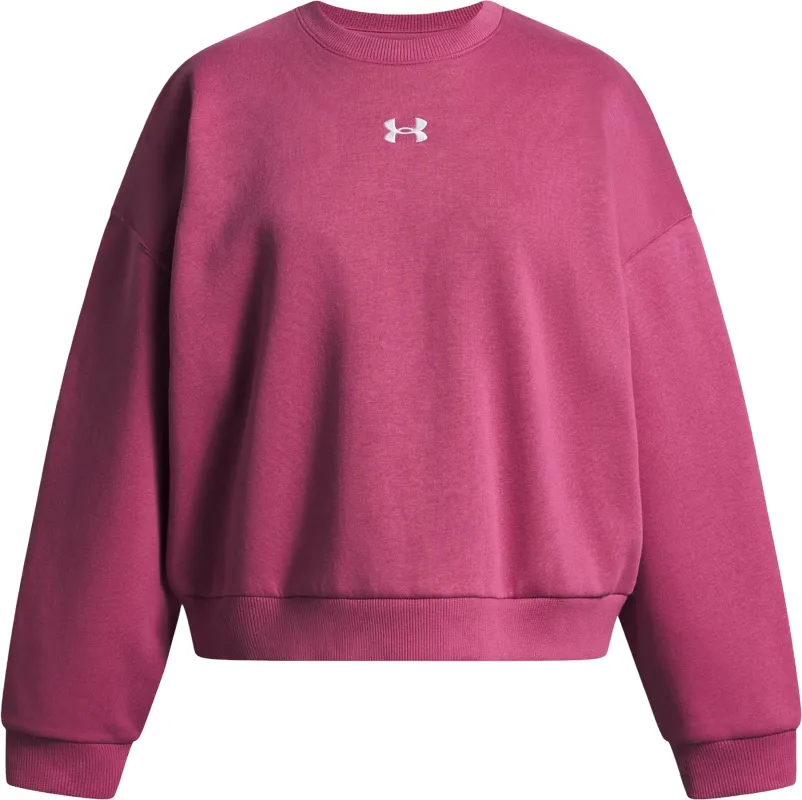UA Rival Fleece Oversized Crewneck Sweatshirt - Girls|-|Chandail en molleton à col rond surdimensionné UA Rival - Fille sold by Altitude Sports