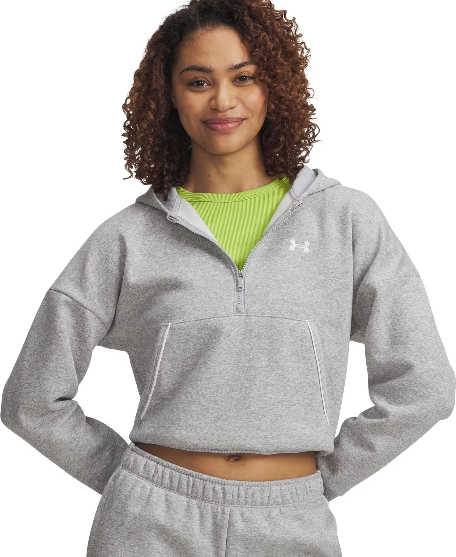 UA Rival Fleece Piped ½ Zip Hoodie - Women's|-|Chandail à capuchon demi-glissière en molleton passepoilé UA Rival - Femme sold by Altitude Sports