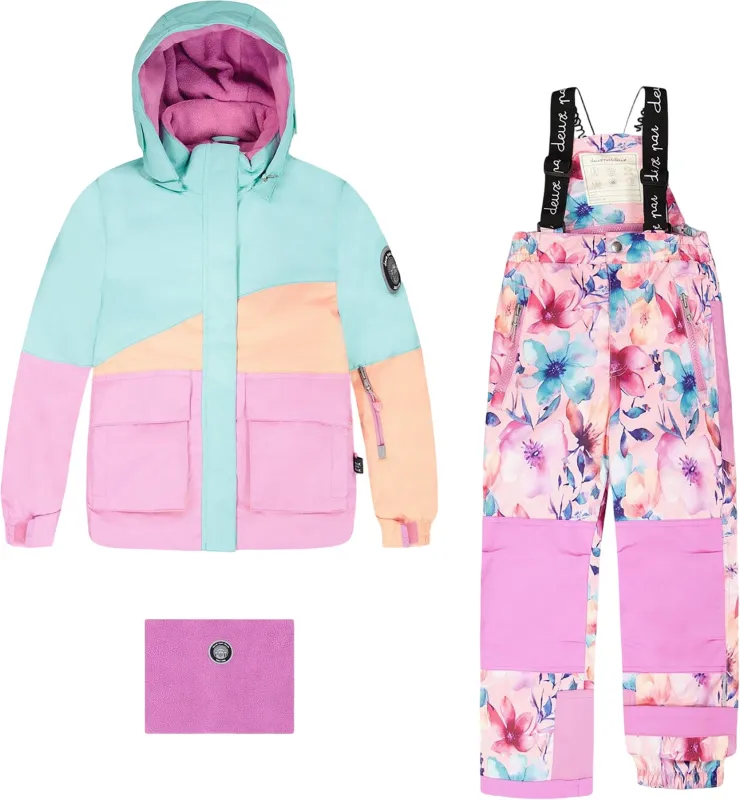 Pink Watercolor Flower Play Two-Piece Snowsuit - Big Girl|-|Habit de neige deux pièces Play Rose Watercolor Flower - Grande fille sold by Altitude Sports