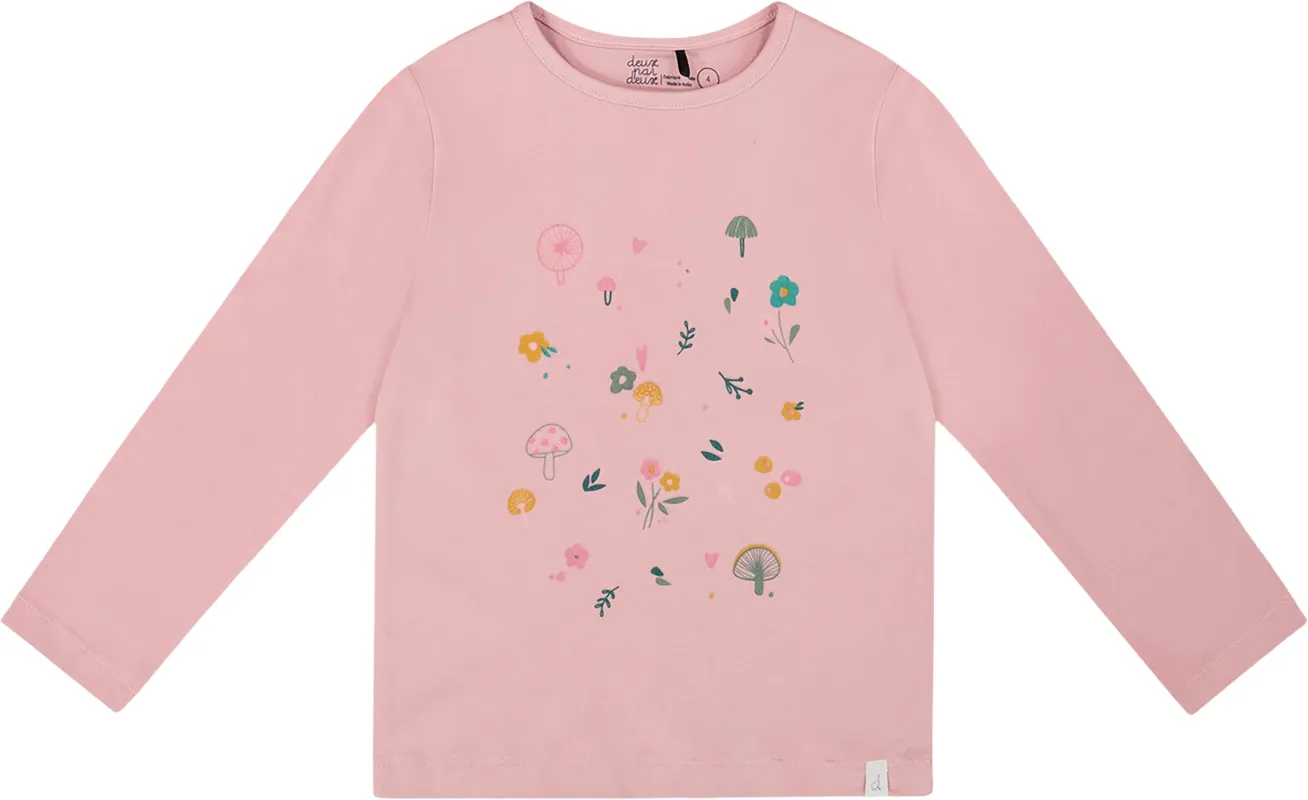Dusty Pink Organic Cotton Long Sleeve T-Shirt - Big Girl|-|T-shirt à manches longues en coton biologique Rose poudré - Grande fille sold by Altitude Sports