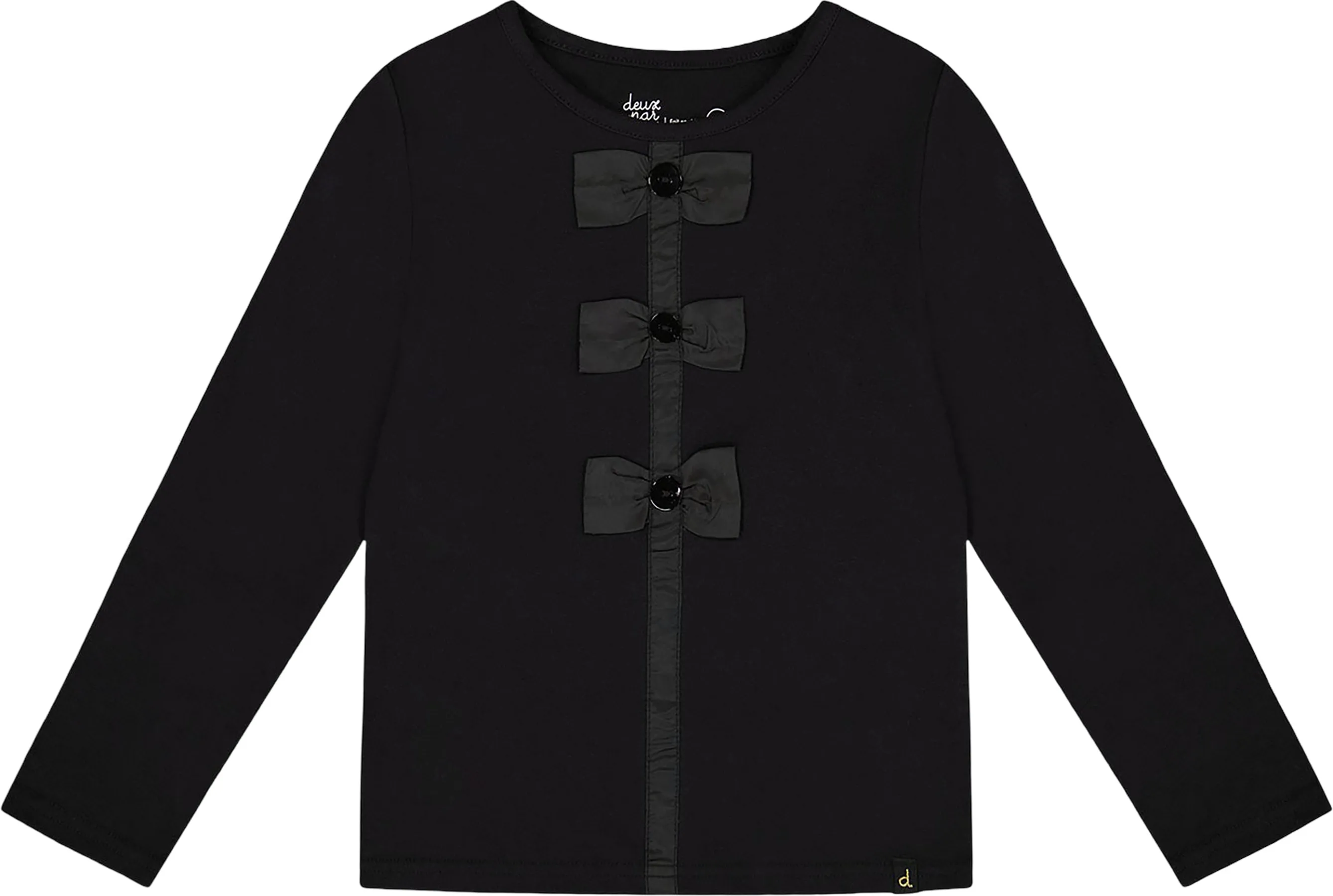 Long Sleeve Organic Cotton Jersey Bow T-Shirt - Big Girl|-|T-shirt à manches longues en jersey de coton biologique avec nœuds - Grande fille sold by Altitude Sports