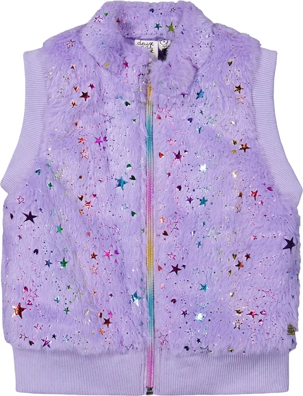 Faux Fur Zipped Vest - Big Girl|-|Veste zippée en fausse fourrure - Grande fille made by deux par deux