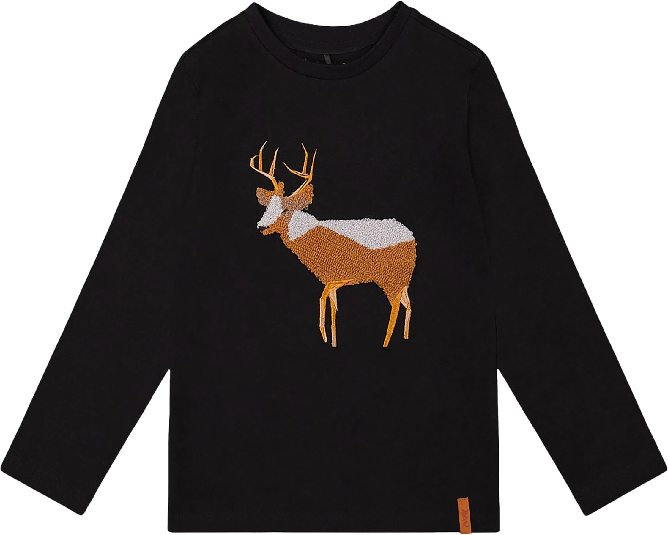 Organic Cotton T-Shirt with Boucle Deer Applique - Little Boy|-|T-shirt en coton biologique avec appliqué bouclé cerf - Petit garçon sold by Altitude Sports