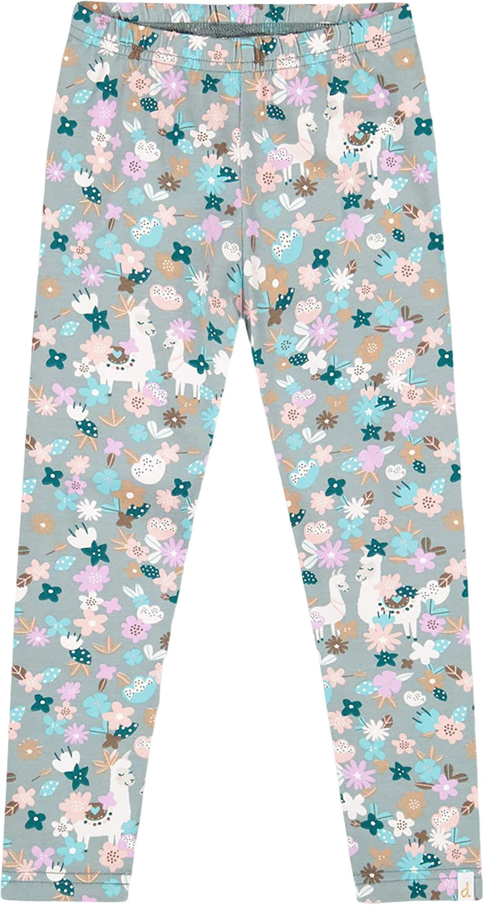 Blue Llama Print Organic Cotton Leggings - Little Girl|-|Legging en coton biologique Bleu Llama - Petite fille sold by Altitude Sports