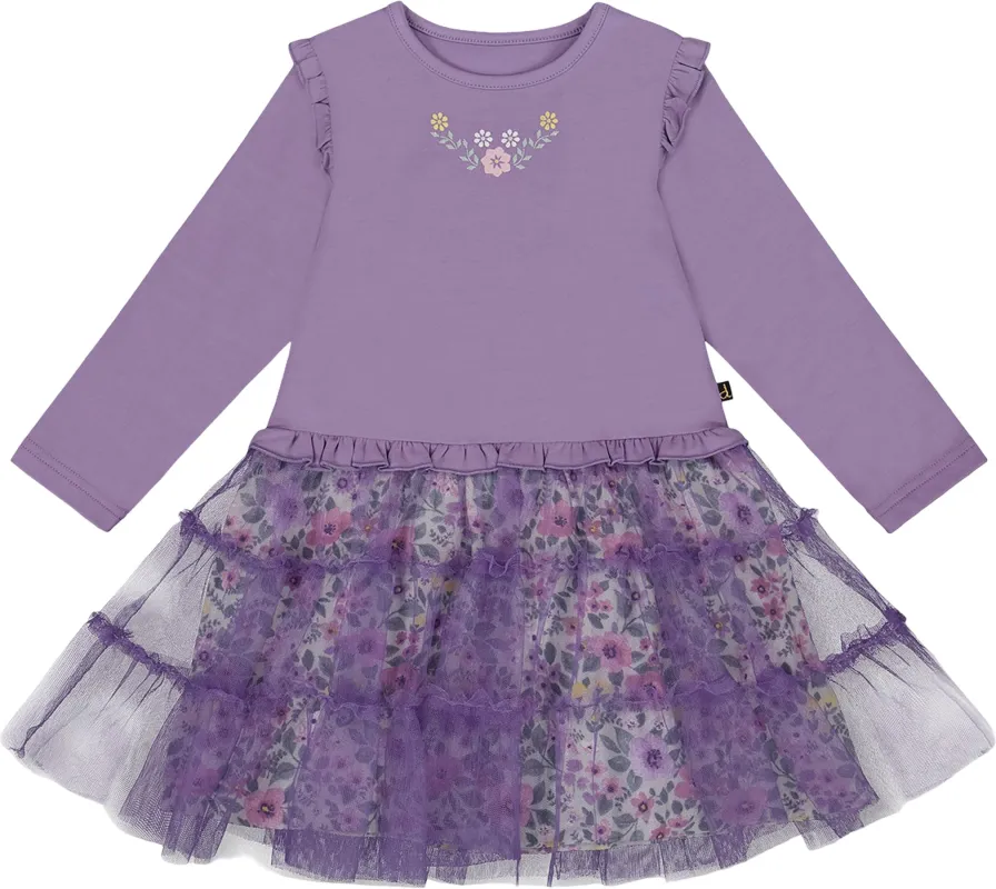 Bi-Material Dress with Muslin and Mesh Skirt - Little Girl|-|Robe bi-matière avec jupe en mousseline et maille - Petite fille sold by Altitude Sports
