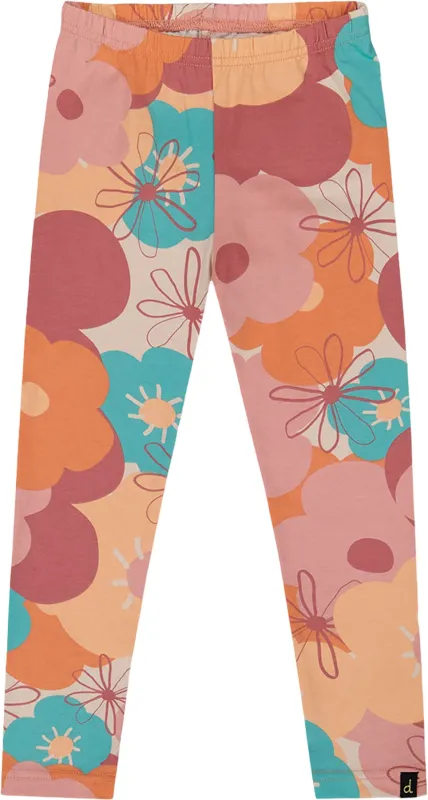 Organic Cotton Jersey Leggings with Coral Flowers - Little Girl|-|Legging en jersey de coton biologique avec fleurs corail - Petite fille sold by Altitude Sports