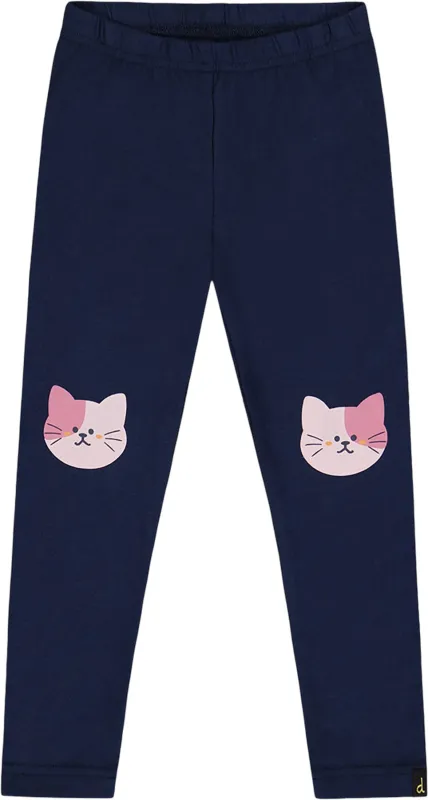 Cat Organic Cotton Jersey Leggings - Little Girl|-|Legging en jersey de coton biologique chat - Petite fille sold by Altitude Sports