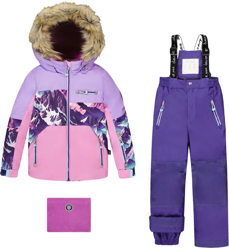 Allover Print-Black Play Two-Piece Snowsuit - Big Girl|-|Habit de neige deux pièces Play Allover Print-Noir - Grande fille sold by Altitude Sports